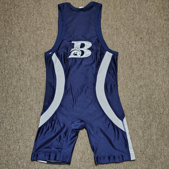 Vintage CLIFF KEEN ATHLETIC Wrestling Singlet Men M Blue Bronxville Broncos - Picture 5 of 11